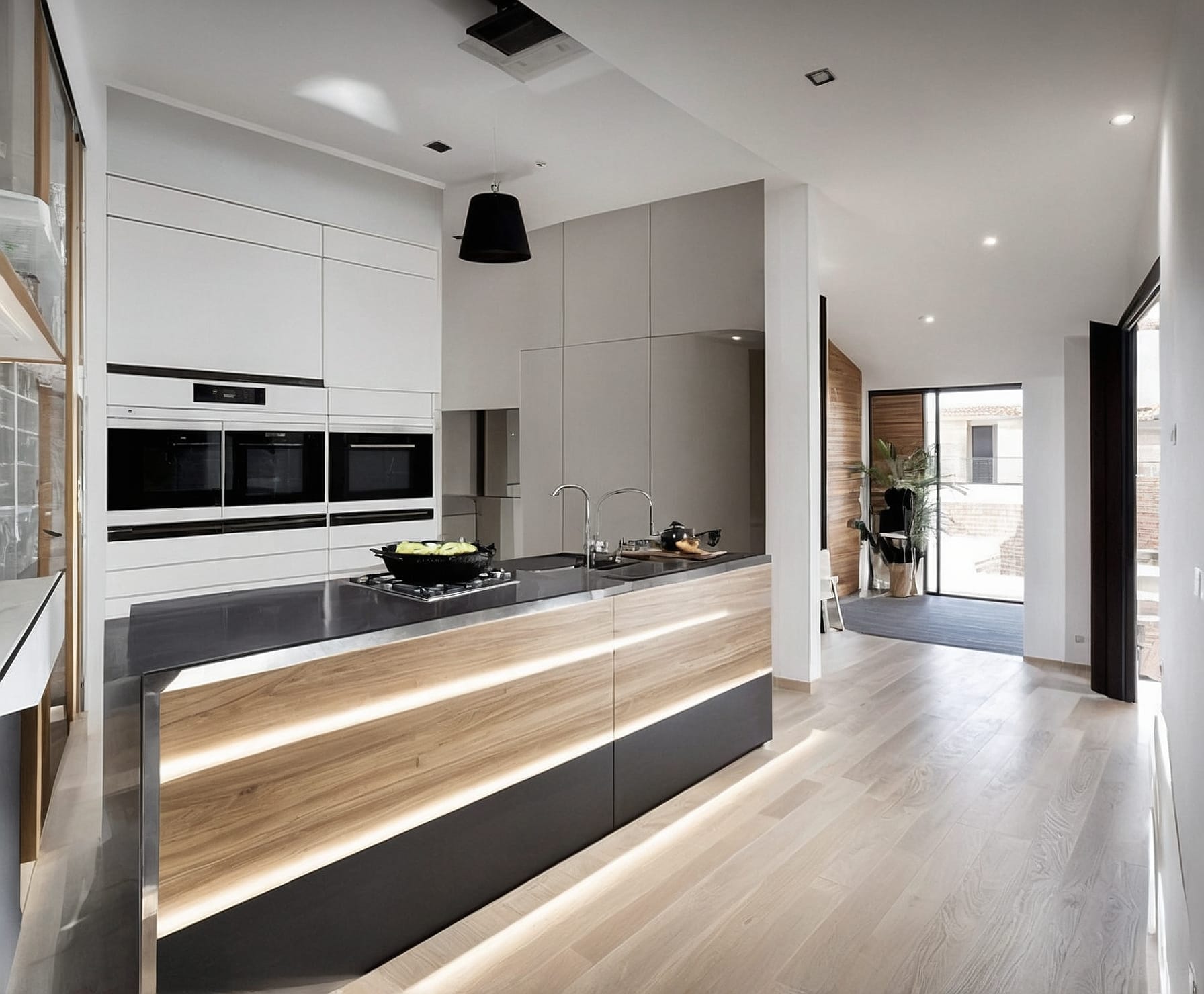 Cocina moderna y funcional renovada.